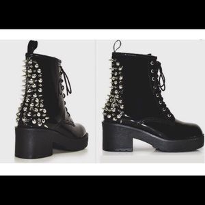 Jeffrey Campbell Patent Leather Spike Boots